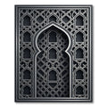 Sophisticated Silver Geometric Arch Lattice Rug