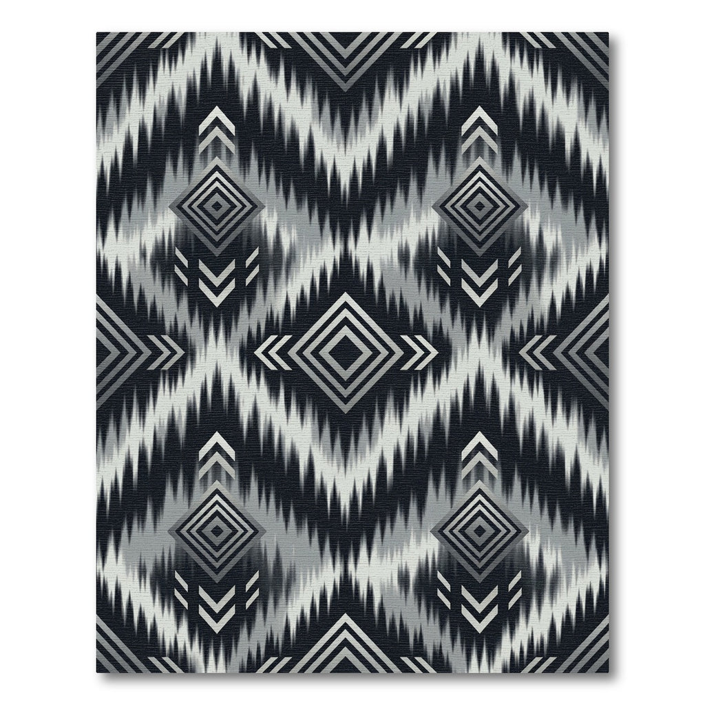 Monochrome Diamond Tribal Ikat Rug
