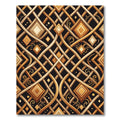 Gold Geometric Lattice Art Deco Rug