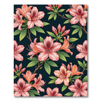 Pink Azalea Blossom Garden Print Rug