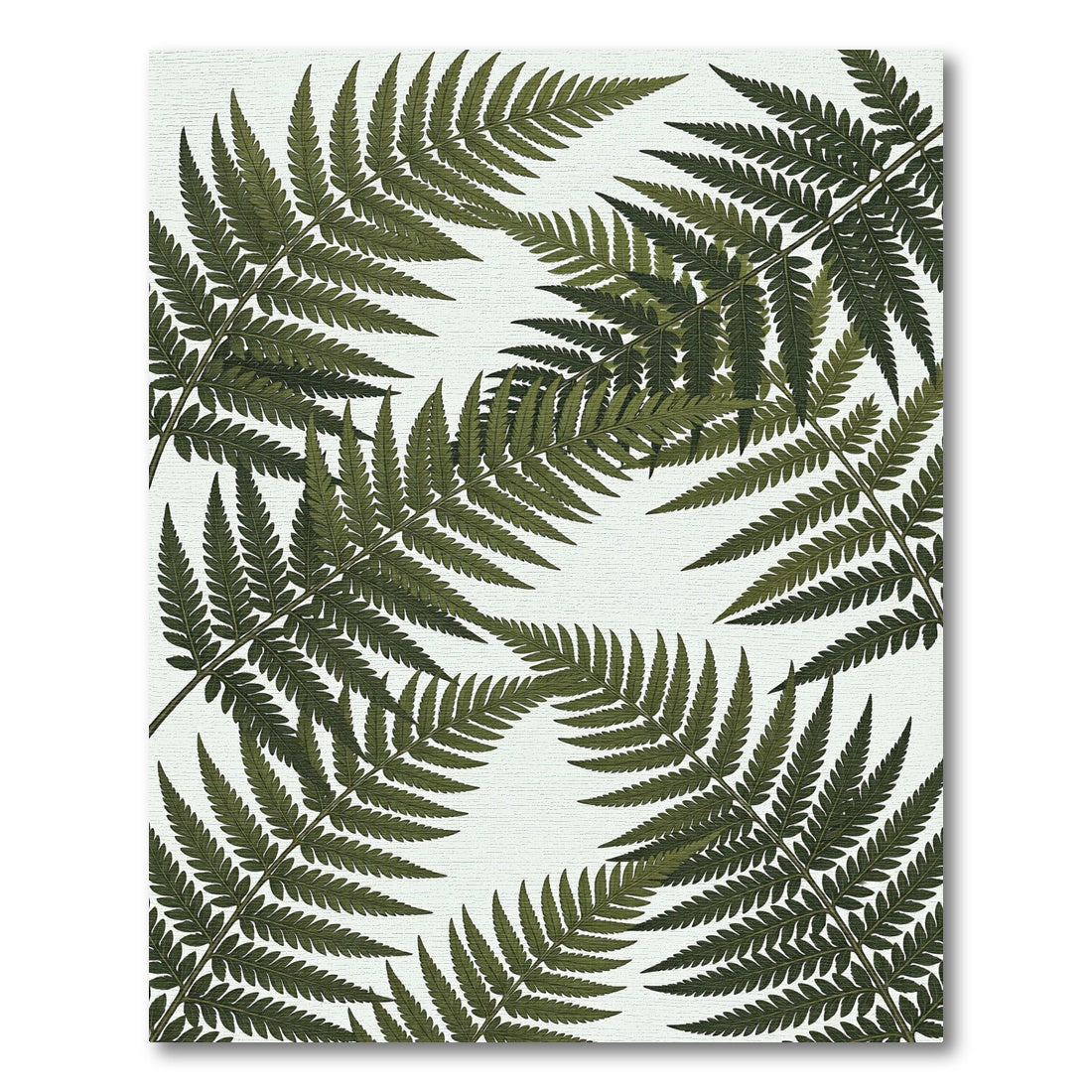 Lush Green Tropical Fern Frond Rug