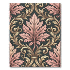 Ornate Pink Acanthus Leaf Scroll Rug