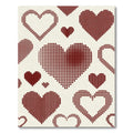 Pixelated Maroon Heart Halftone Art Rug