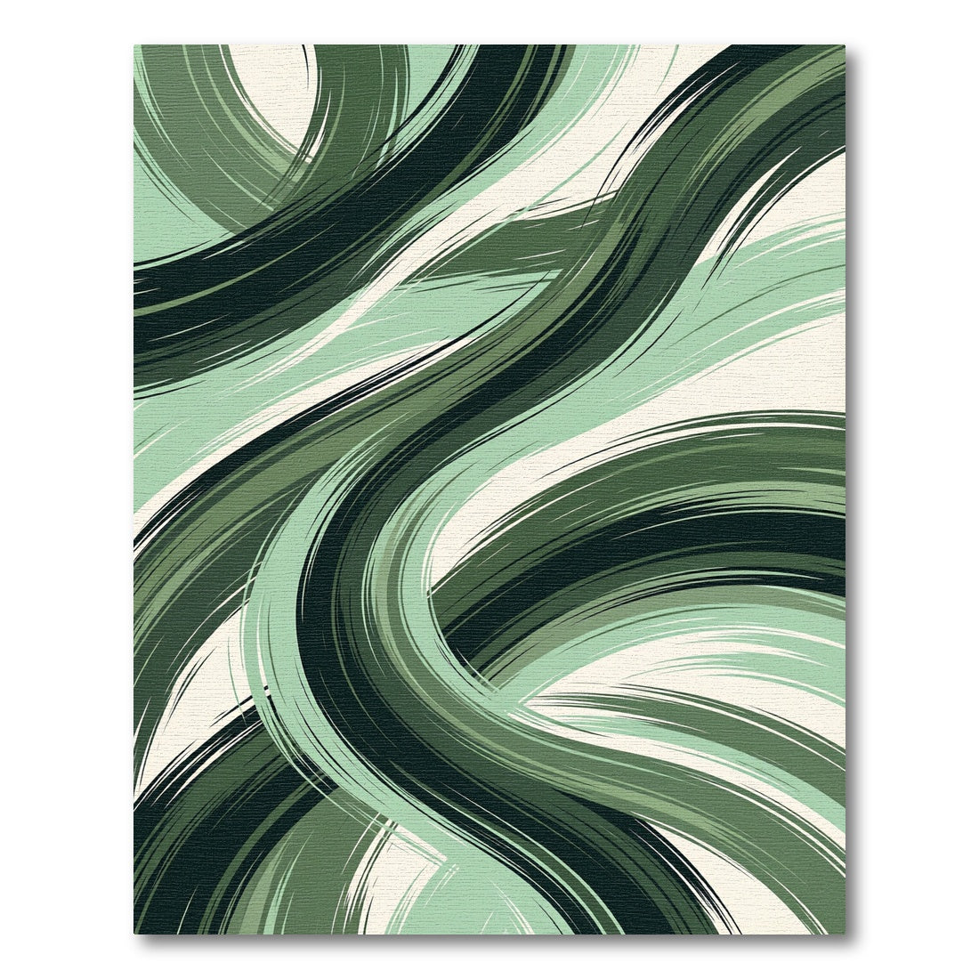 Verdant Green Swirl Abstract Rug