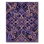 Ornate Plum Violet Interlocking Spear Weave Rug