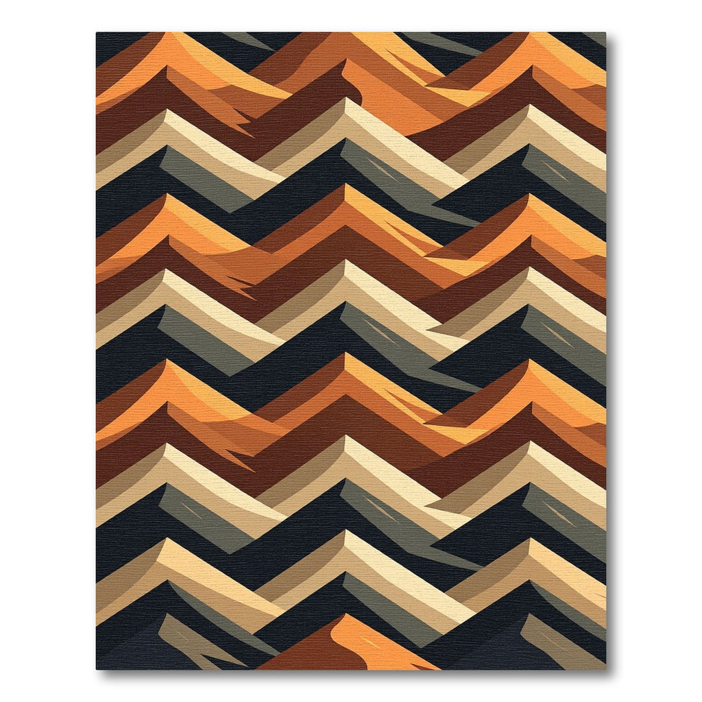 Earthy Geometric Chevron Zigzag Rug