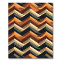 Earthy Geometric Chevron Zigzag Rug