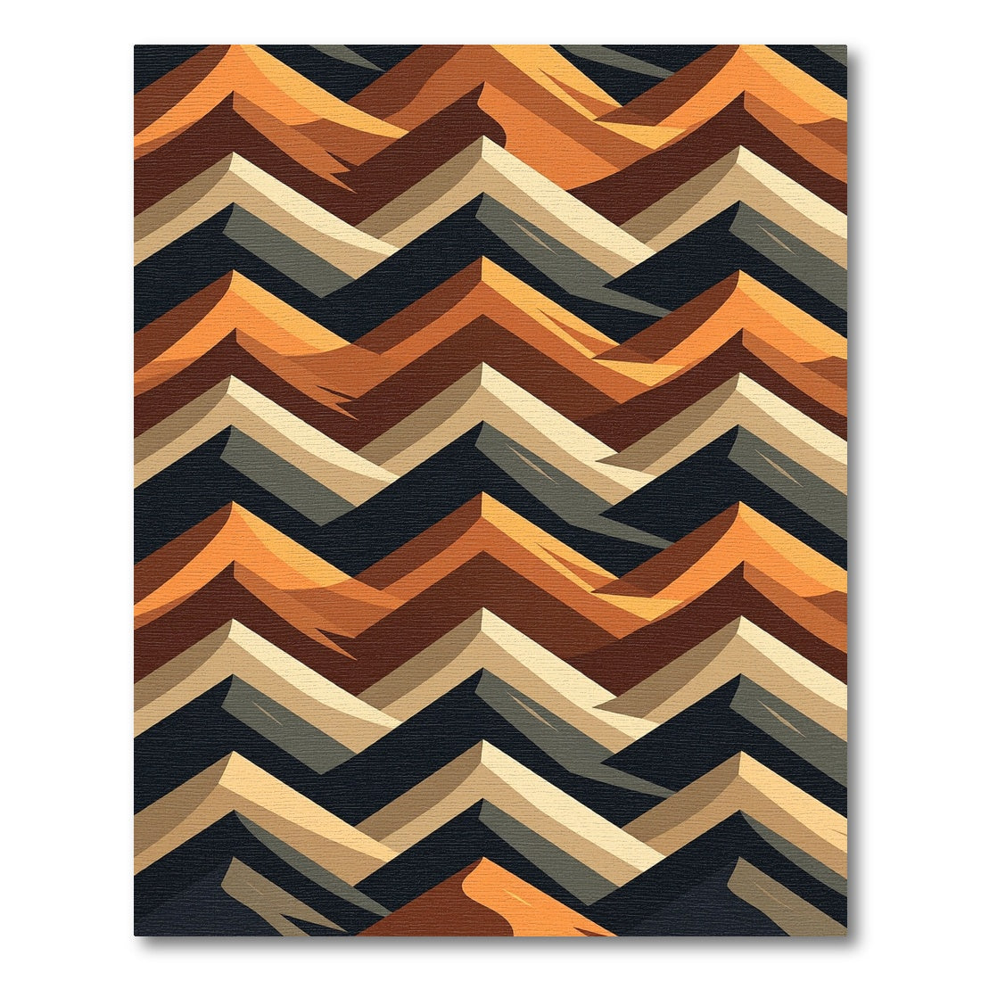 Earthy Geometric Chevron Zigzag Rug