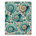 Teal and Gold Coastal Spiral Shells Rug