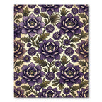 Vintage Purple Floral Botanical Area Rug