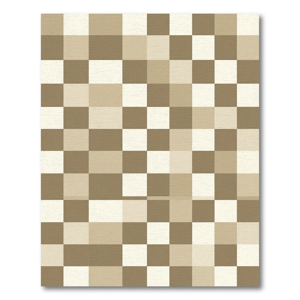 Earthy Tones Checkerboard Square Art Rug