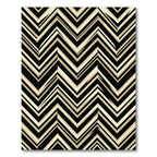 Modern Black and Cream Zigzag Chevron Rug
