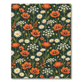 Botanical Orange Poppy Daisy Meadow Rug