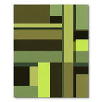 Green Geometric Abstract Rectangles Rug