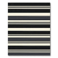 Modern Black Cream Striped Rug