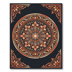 Ornate Coral Mandala Floral Medallion Rug