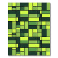 Lime Green Abstract Geometric Rectangles Rug
