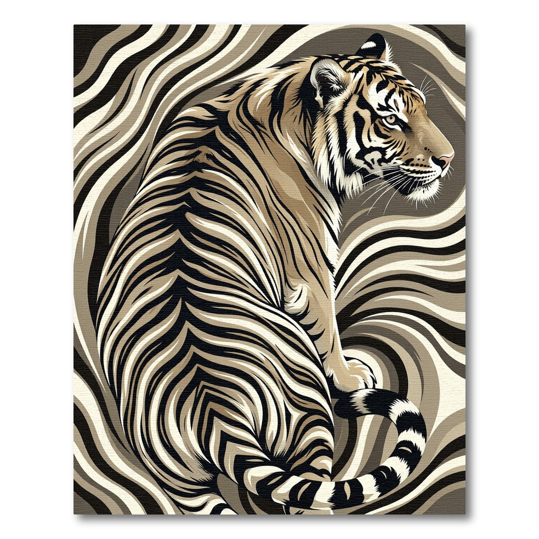 Bold Tiger Swirl Abstract Rug