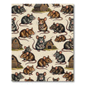 Whimsical Farmhouse Mouse And Barn Creams Rug