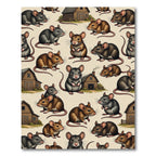 Whimsical Farmhouse Mouse And Barn Creams Rug
