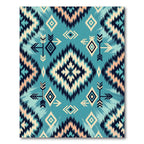 Teal Southwestern Arrow Diamond Folk Rug