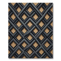 Modern Charcoal Geometric Intersecting Diamond Rug