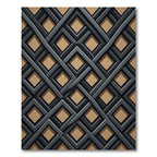 Modern Charcoal Geometric Intersecting Diamond Rug