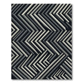 Monochrome Geometric Chevron Zigzag Art Rug
