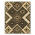 Bold Black Geometric Diamond Rug