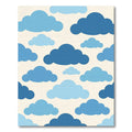 Playful Sky Blue Cloud Arrangement Rug
