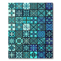 Geometric Teal Azure Mosaic Tile Rug