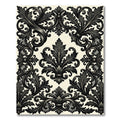 Elegant Charcoal Baroque Damask Scroll Rug