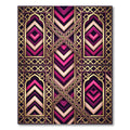 Magenta Gold Geometric Arched Lattice Rug