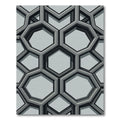 Modern Sophisticated Gray Geometric Hexagon Rug