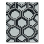 Modern Sophisticated Gray Geometric Hexagon Rug