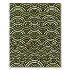 Sage Green Scalloped Arch Waves Rug