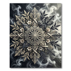 Monochrome Floral Filigree Mandala Rug