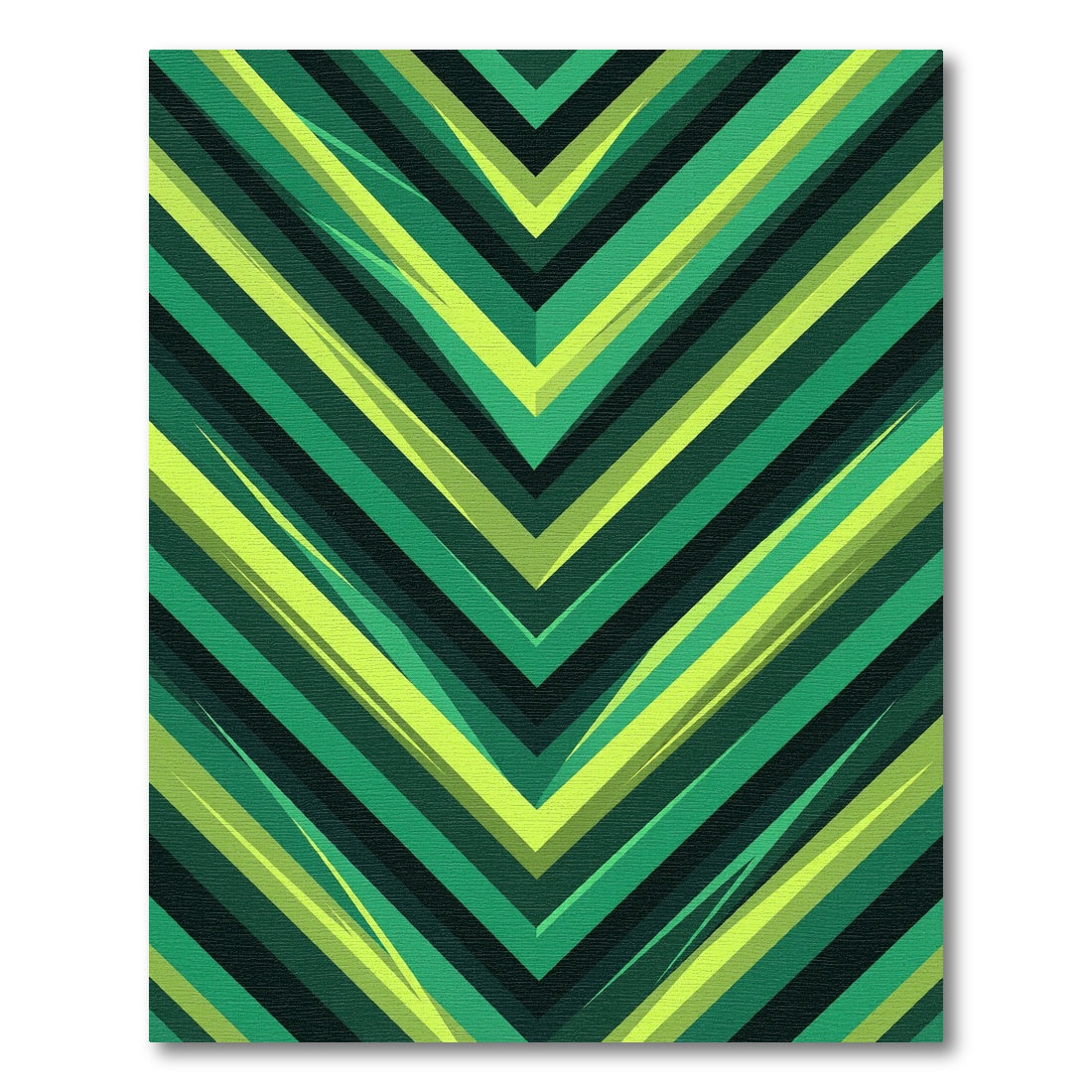 Green Diagonal Stripe Chevron Rug