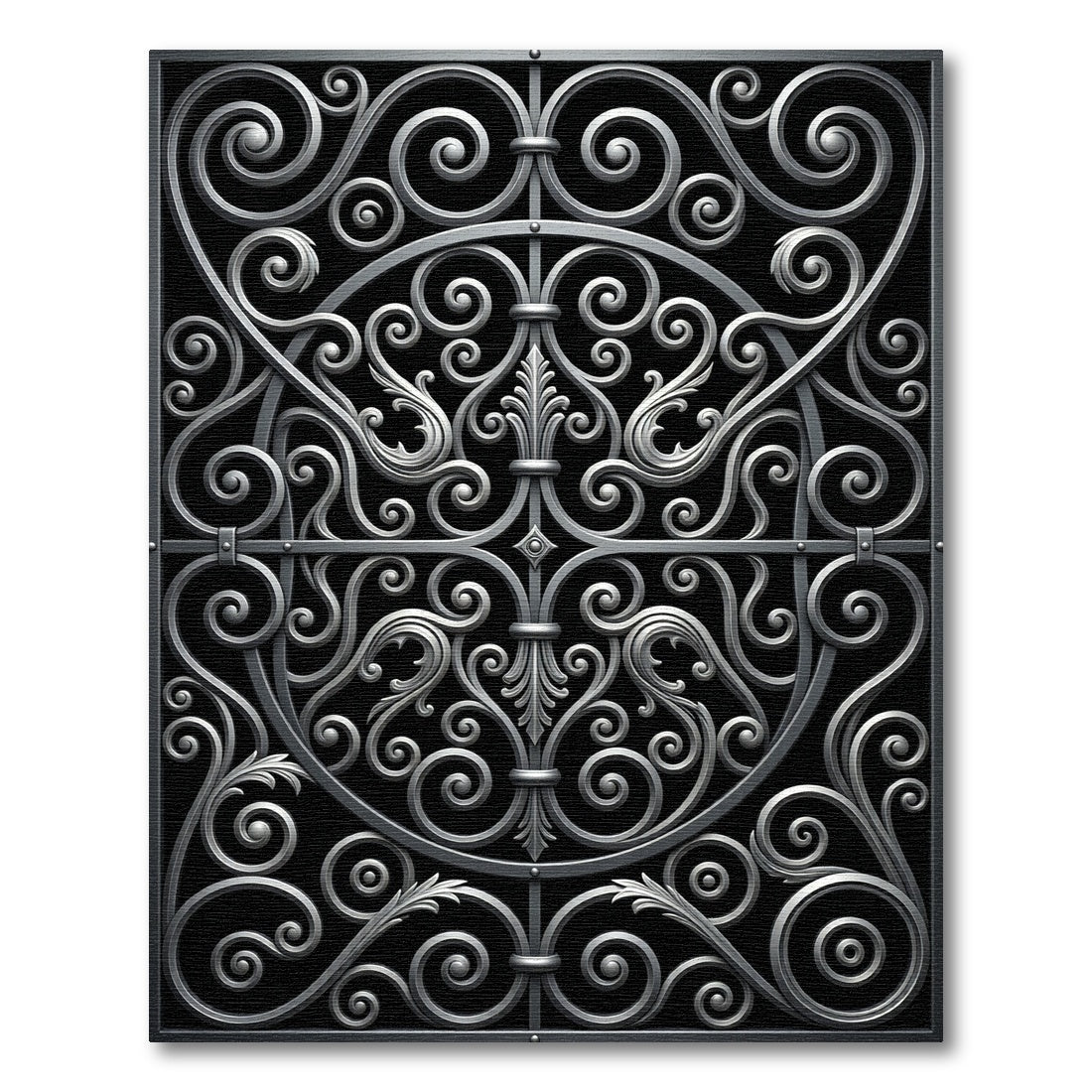 Charcoal Swirl Filigree Gate Rug