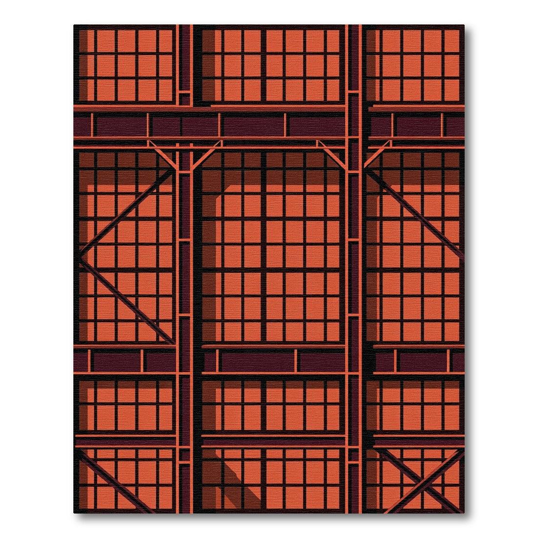 Oranges Grid Metal Structure Rug