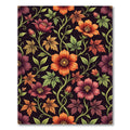 Autumnal Floral Vine Black Wallpaper Rug