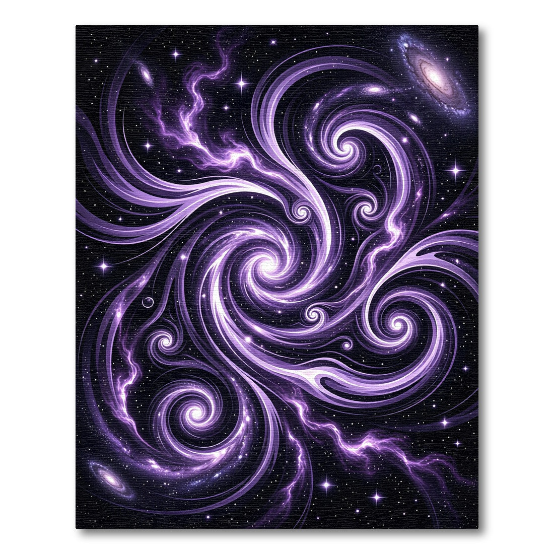 Cosmic Purple Nebula Abstract Swirl Rug