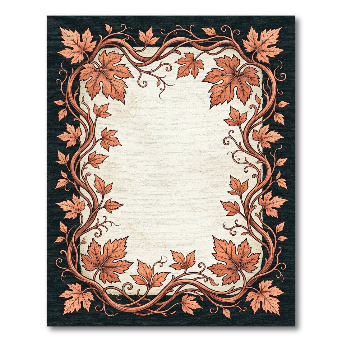 Autumn Leaf Vine Border Rug