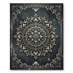 Ornate Dark Floral Medallion Rug