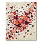 Whimsical Floating Pink and Red Hearts Rug