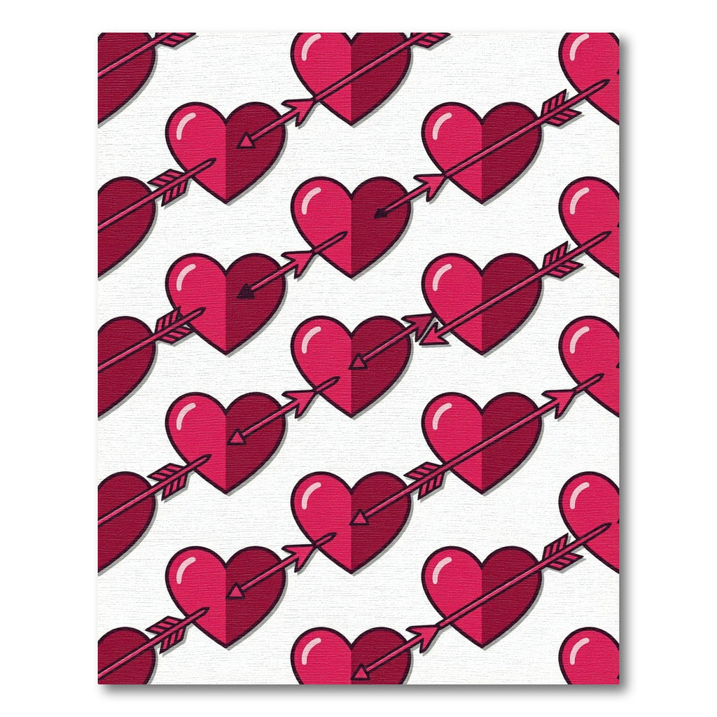 Red Hearts Arrow Pattern Rug