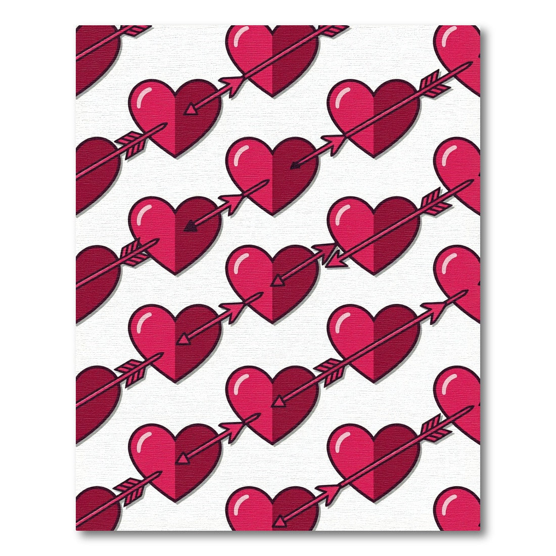 Red Hearts Arrow Pattern Rug
