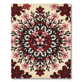 Crimson Pink Blossom Radial Medallion Rug