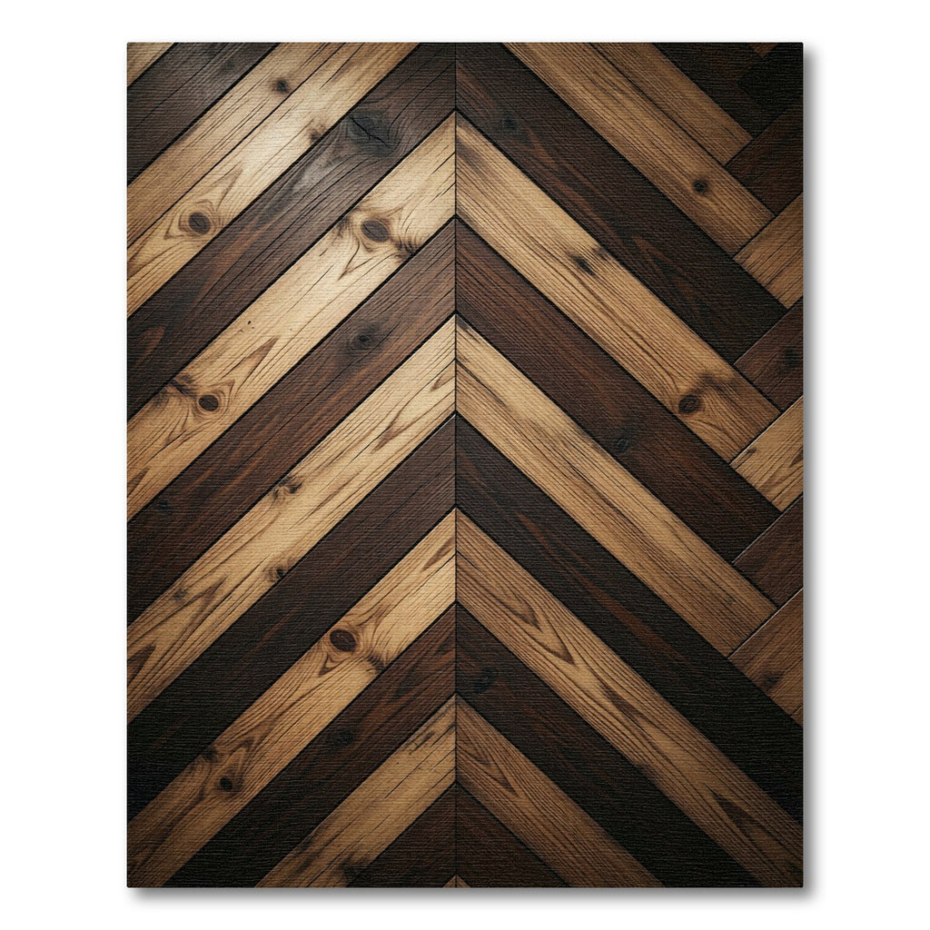 Rustic Two Tone Chevron Wood Texture Rug