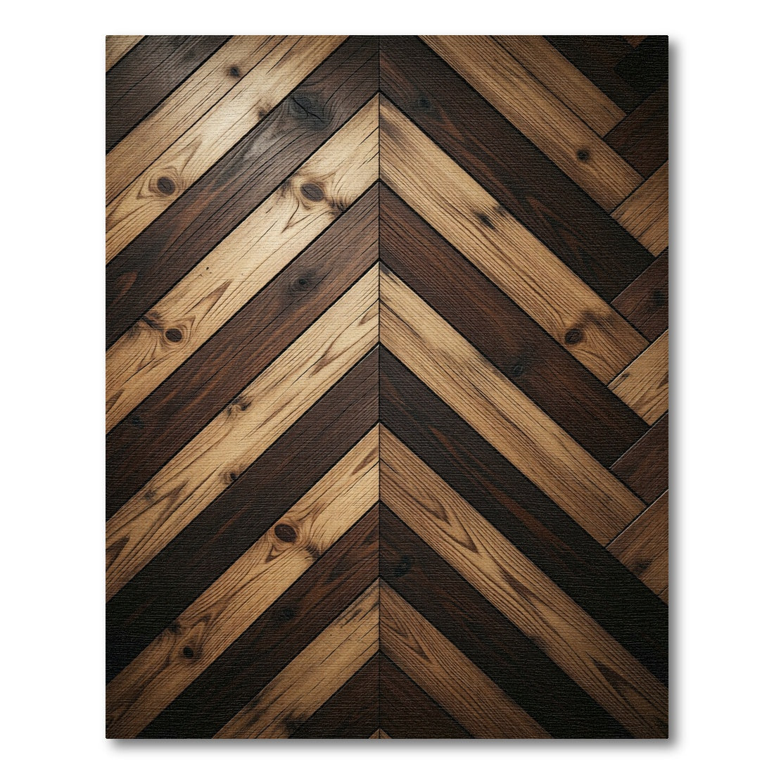 Rustic Two Tone Chevron Wood Texture Rug